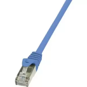 LogiLink CP1036S RJ45 Network cable, patch cable CAT 5e F/UTP 1m Blue incl. detent