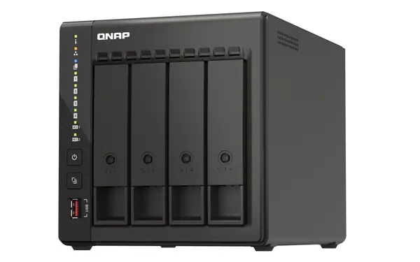 QNAP TS-453E 8GB RAM with 32TB Installed Storage 4 Bay SATA 0 1 5 6 10 JBOD Desktop NAS Storage TS-453E-8G/32TB-IW