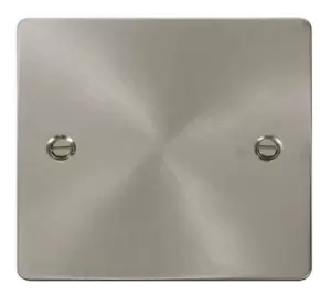 Click Scolmore Define Brushed Steel 1 Gang Blank Plate - FPBS060