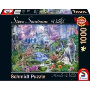 Schmidt Steve Sundram: Moonlit Wildlife 1000 Piece Jigsaw Puzzle