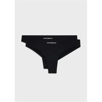 Emporio Armani 2 Pack Brazilian Briefs Tux Black Size L Women