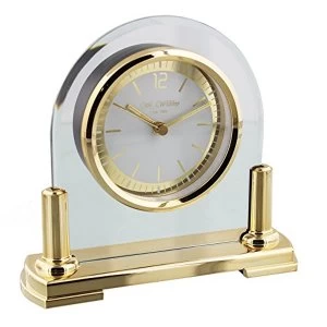 Arched Glass Mantel Clock - Gold Stand