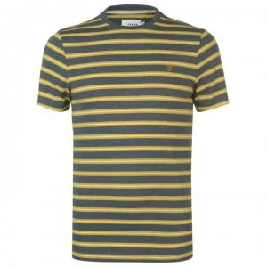 Farah Vintage Farah House Stripe T Shirt - 487 Blue MARL