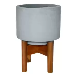 Ivyline Vigo Concrete Grey Planter with Stand - Large