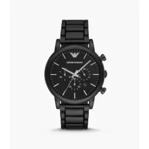 Emporio Armani Mens Chronograph Stainless Steel Watch - Black