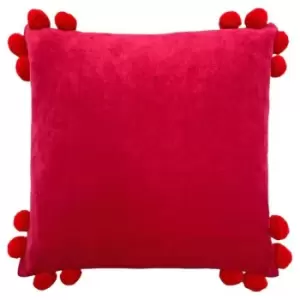 Furn Hoola Pom Pom Cushion Cover (One Size) (Fuchsia/Red)