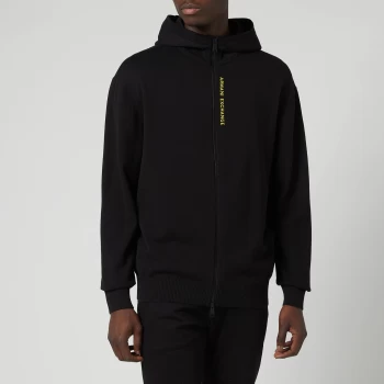 Armani Exchange Zip Through Hoodie Black/Acid Yellow Size XL Men