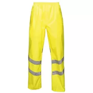 Regatta Unisex Hi Vis Pro Reflective Packaway Work Over Trousers (XXXL) (Yellow) - Yellow