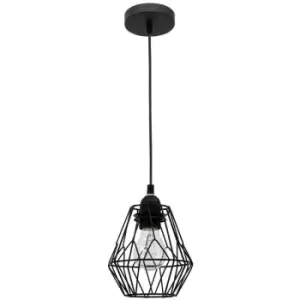 Merano Arrow 15cm Wire Frame Pendant Ceiling Light Steel, Black Cable, LED E27, 40W,