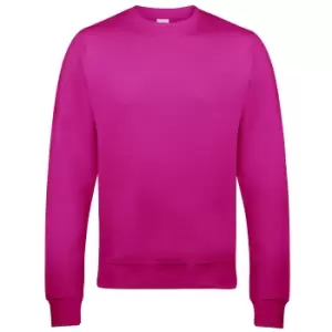 AWDis Just Hoods AWDis Unisex Crew Neck Plain Sweatshirt (280 GSM) (S) (Hot Pink)