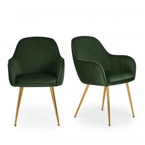 Laila Set of 2 Dining Chairs Green