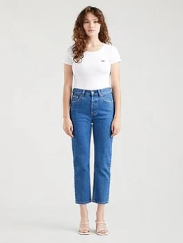 Levis Levis 501 High Rise Straight Leg Crop Jean - Blue Size 27, Inside Leg 28, Women