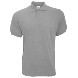 B&C Safran Mens Polo Shirt / Mens Short Sleeve Polo Shirts (XL) (Heather Grey)