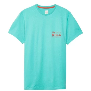 Jack Wills Mallett Graphic Logo T-Shirt - Aqua