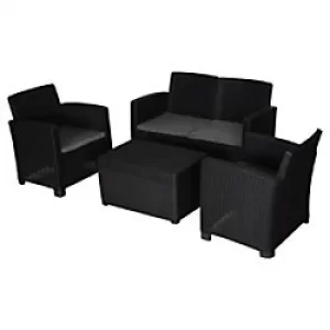 Outsunny Rattan Sofa Set 84B-372BK Black, Grey