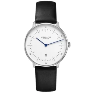 Sternglas S01-ND01-KL05 Women&apos;s Naos XS Black Leather Strap Wrist