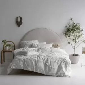 Linen House Manisha Single Duvet Cover Set Cotton White