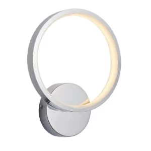 Radius Modern Designer Round LED Wall Light Chrome, Warm White, IP44