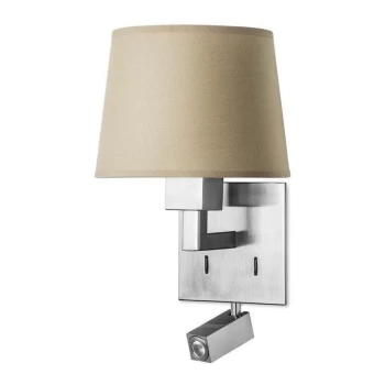 Leds-c4 Lighting - Leds-C4 Bali - LED 2 Light Indoor Wall Light Satin Nickel with Reading Lamp, E27