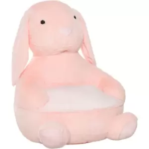 Homcom - Animal Kids Sofa Chair Cartoon Rabbit Plush Armchair 60x50x59cm Pink