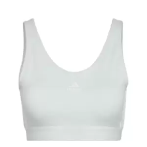 adidas Essentials 3-Stripes Crop Top With Removable Pads - Blue