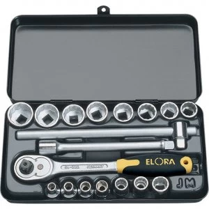 Elora 18 Piece 3/8" Drive Hex and Bi Hex Socket Set Metric 3/8"