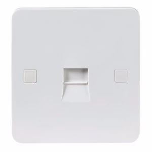 KnightsBridge Pure 4mm 1G White Telephone Master Socket Flush Wall Switch