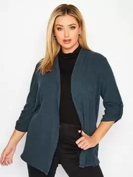 Yours Textured Cardigan - Blue Size 22-24, Women