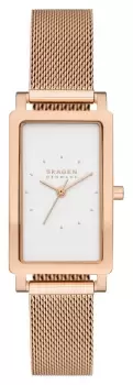 Skagen SKW3095 Hagen (22mm) White Rectangular Dial / Rose Watch