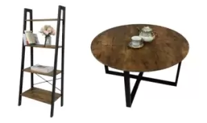 Retro Industrial Style Coffee Table Ladder Shelf or TV Stand: TV Stand