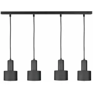 Keter Luce Bar Pendant Ceiling Light Black, 100cm, 4x E27