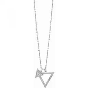 Ladies Guess Rhodium Plated Iconic 3Angles Necklace