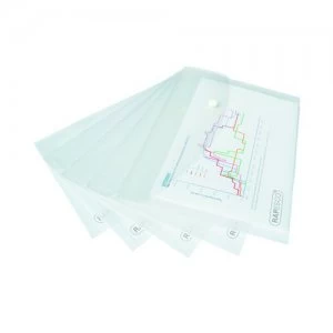 Rapesco Popper Wallet A5 Clear Pack of 5 1588