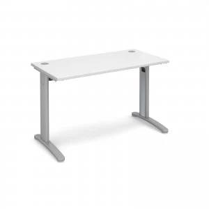 TR10 Straight Desk 1200mm x 600mm - Silver Frame White Top