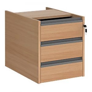 Dams International Fixed Pedestal with 3 Lockable Drawers MFC Contract 25 416 x 590 x 474mm Beech