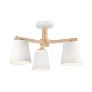 Ellie Multi Arm Semi Flush Ceiling Light White, 3x E27