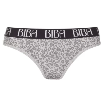 Biba Soft Cotton Briefs - Grey Leop