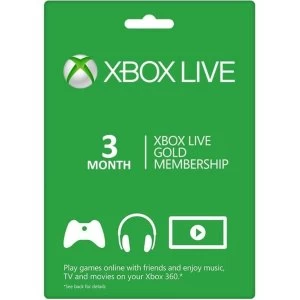 Microsoft Xbox Live Gold 3 Months Subscription Membership