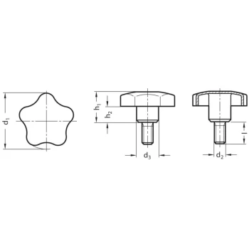 GN5334-40-M8-30 Star Knob ; Stainless Steel; Threaded Bolt