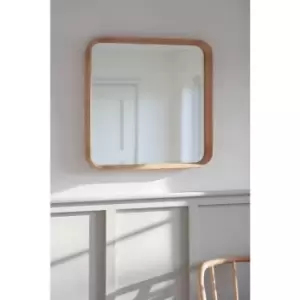 Hambledon Indoor Wall Hung Hallway Lounge Square Mirror 60cm Oak - Garden Trading