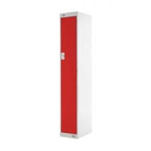 Single Compartment Locker D300mm Red Door Dimensions H1800 x D300 x