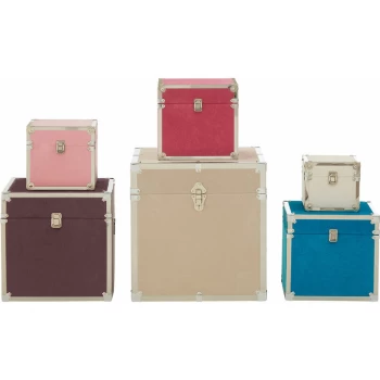 Premier Housewares Multicoloured Square Trunks - Set of 6