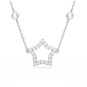 Stella Crystal Pearls Star White Rhodium Plated Necklace 5645379