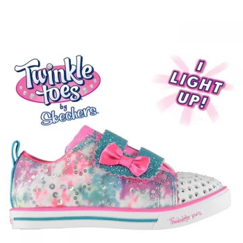 Skechers Twinkle Toes Rainbow Cutie Infant Girls Trainers - Pink/Multi