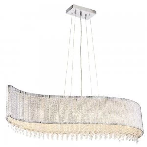 8 Light Ceiling Pendant Chrome Plate & Clear Crystal, G9