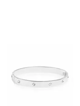 Jon Richard Silver Polished Crystal Bangle