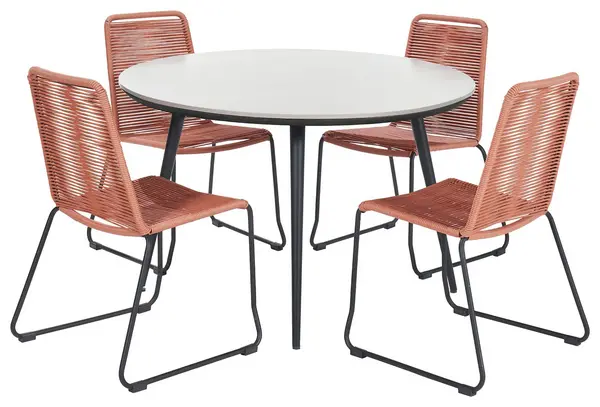 Pacific Pacific Pang 4 Seater Metal Patio Set - Orange