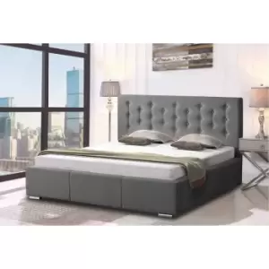 Envisage Trade - Pinia Upholstered Beds - Plush Velvet, Double Size Frame, Grey - Grey