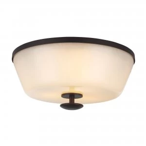 3 Light Flush Mount Ceiling Light Bronze, E27