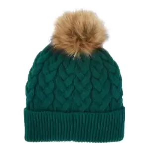 Joules Womens Elena Cable Hat Teal